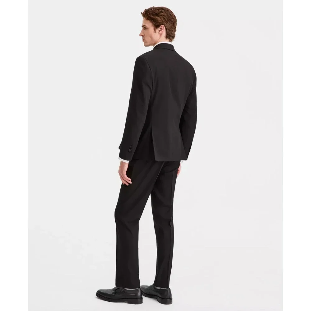 Kenneth Cole Reaction Men's 2-pc Suit Slim-Fit Double-Breasted Black 50L 45W 32L